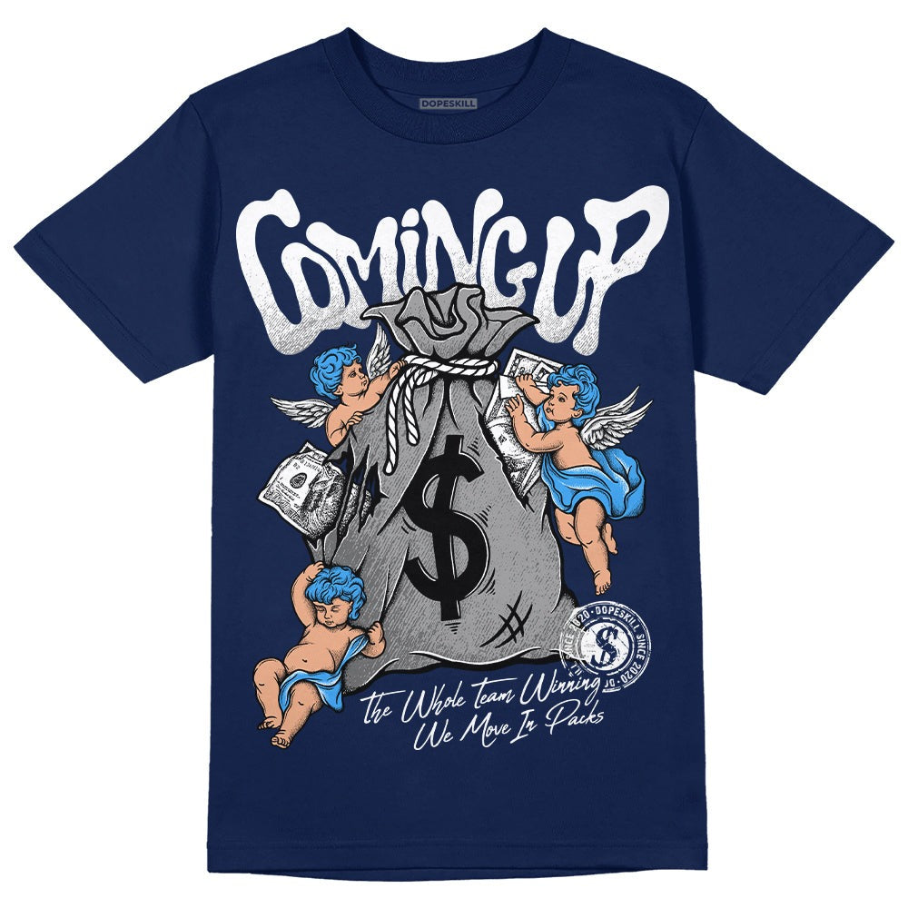 Midnight Navy 3s DopeSkill Navy T-shirt Money Bag Coming Up Graphic