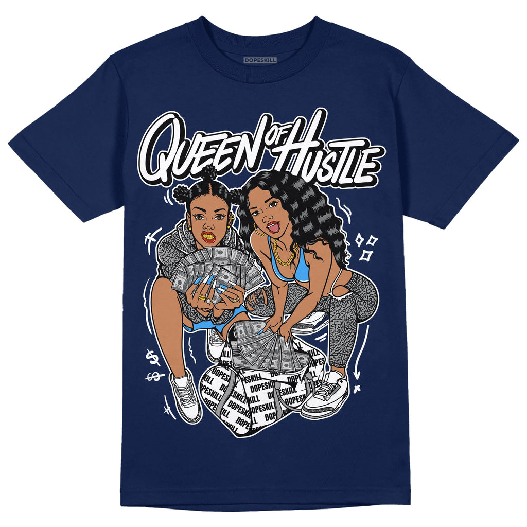 Midnight Navy 3s DopeSkill Navy T-shirt Queen Of Hustle Graphic