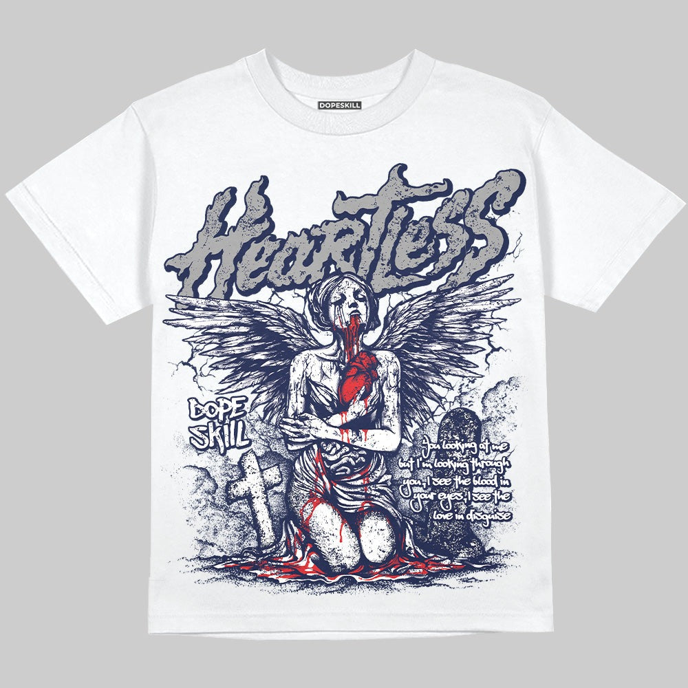 Midnight Navy 3s DopeSkill Oversize Print T-Shirt Heartless Graphic