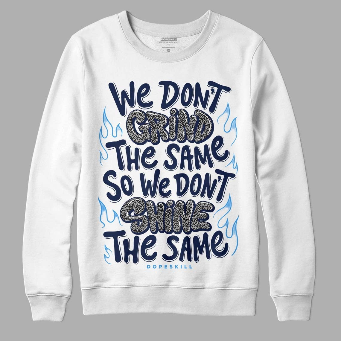 Midnight Navy 3s DopeSkill Sweatshirt Grind Shine Graphic