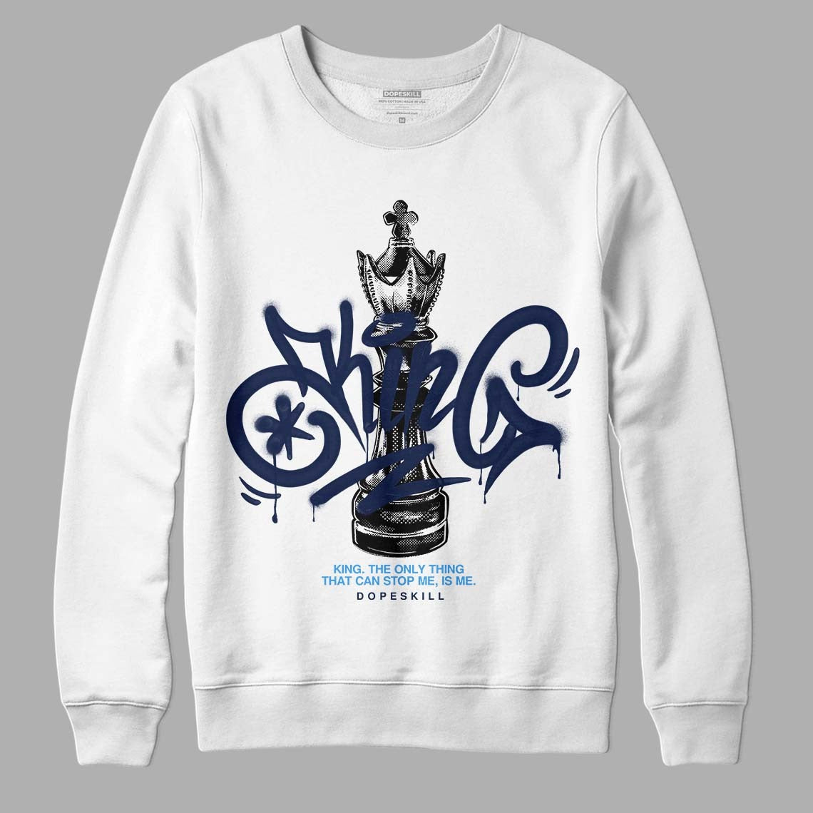 Midnight Navy 3s DopeSkill Sweatshirt King Chess Graphic