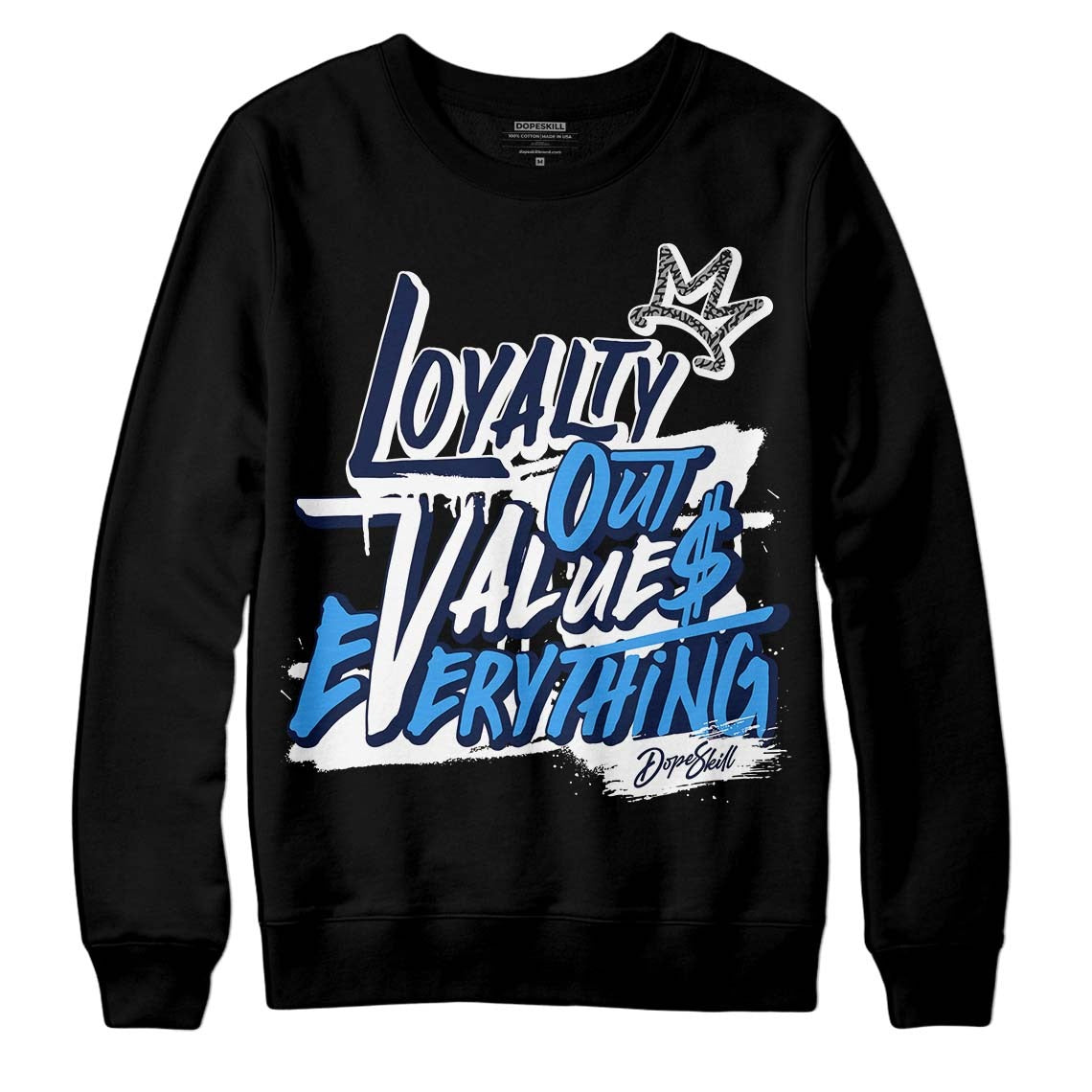 Midnight Navy 3s DopeSkill Sweatshirt LOVE Graphic