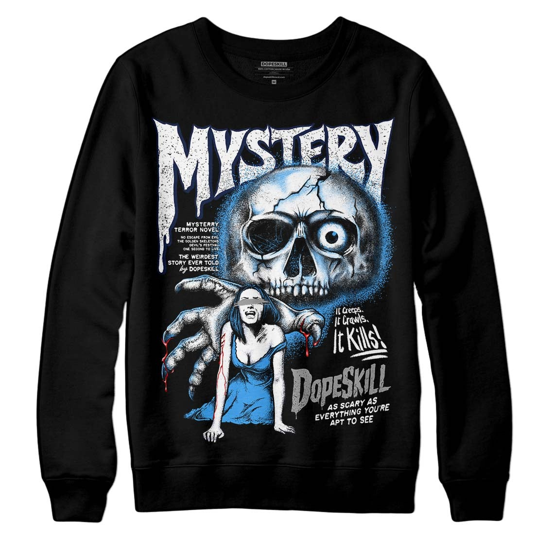 Midnight Navy 3s DopeSkill Sweatshirt Mystery Ghostly Grasp Graphic