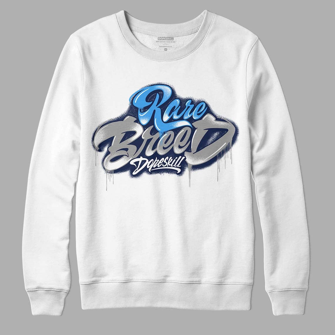 Midnight Navy 3s DopeSkill Sweatshirt Rare Breed Type Graphic