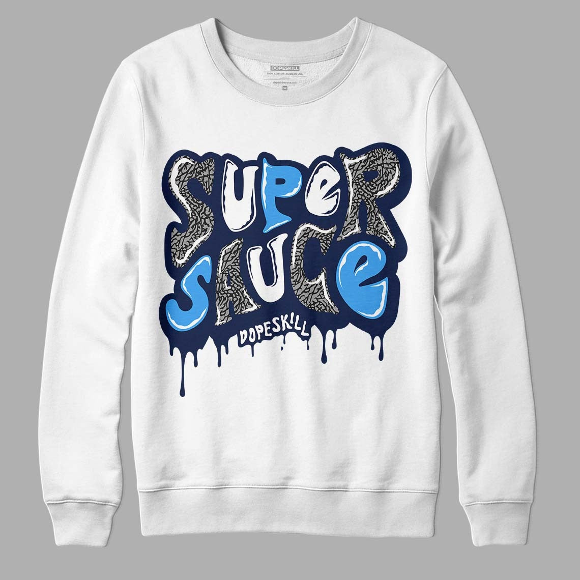 Midnight Navy 3s DopeSkill Sweatshirt Super Sauce Graphic
