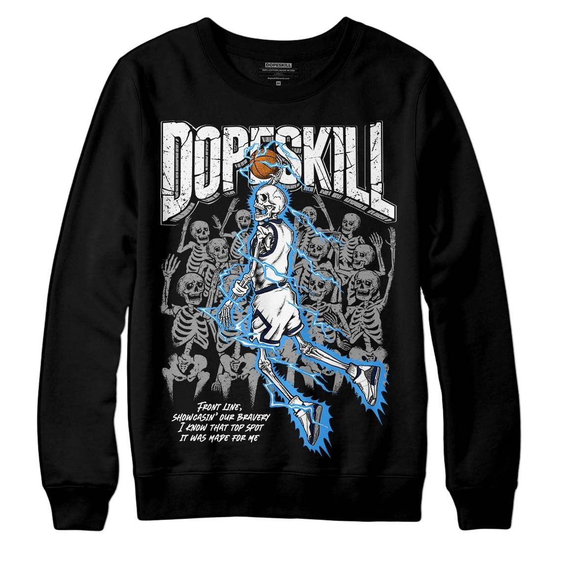 Midnight Navy 3s DopeSkill Sweatshirt Thunder Dunk Graphic
