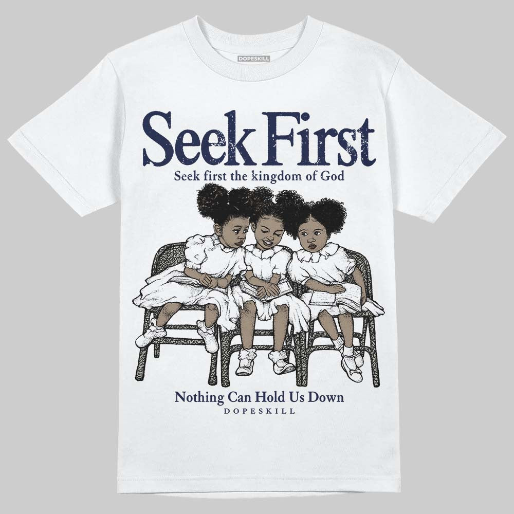 Midnight Navy 3s DopeSkill T-Shirt New Seek First Graphic