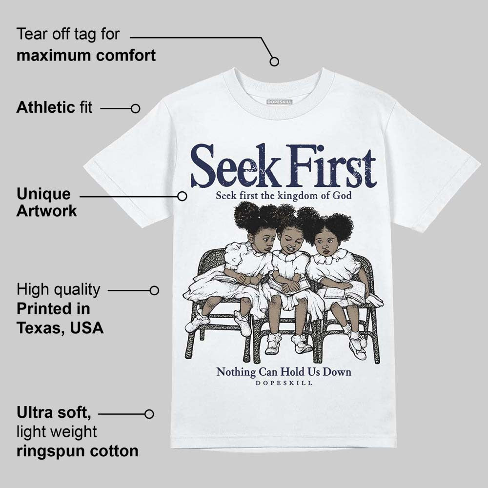 Midnight Navy 3s DopeSkill T-Shirt New Seek First Graphic