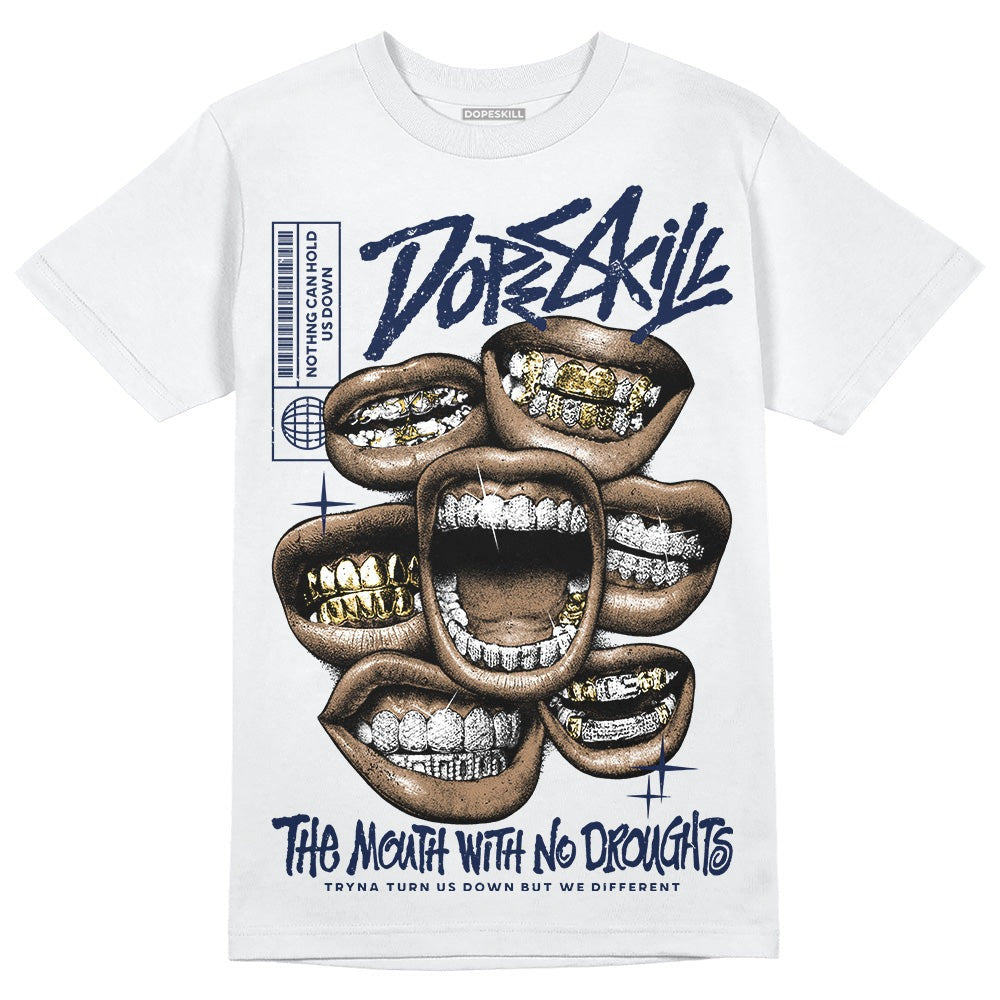 Midnight Navy 3s DopeSkill T-Shirt The Mouth With No Droughts Graphic