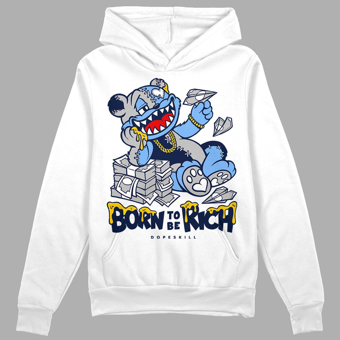 Midnight Navy 5s DopeSkill Hoodie Sweatshirt Born To Be Rich Graphic