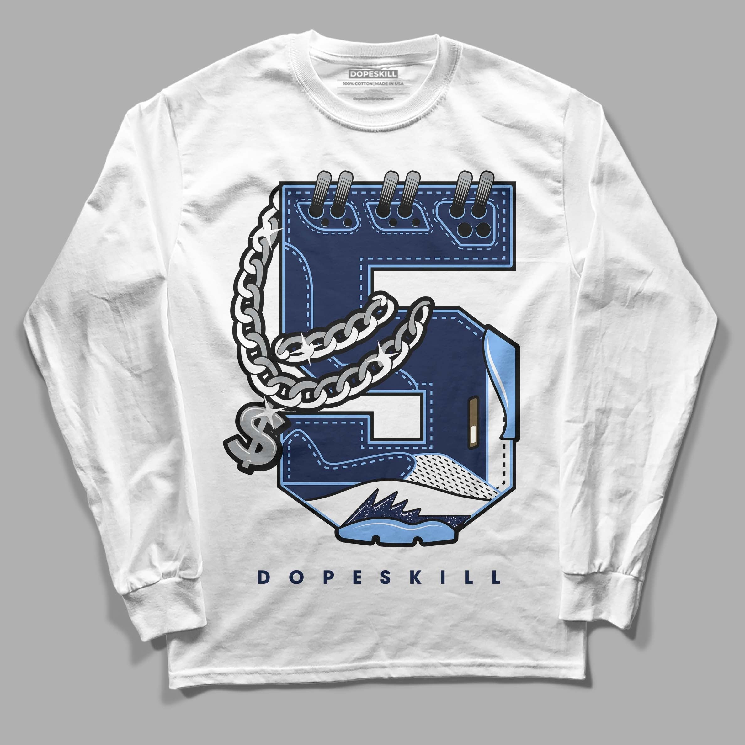 Midnight Navy 5s DopeSkill Long Sleeve T-Shirt No.5 Graphic