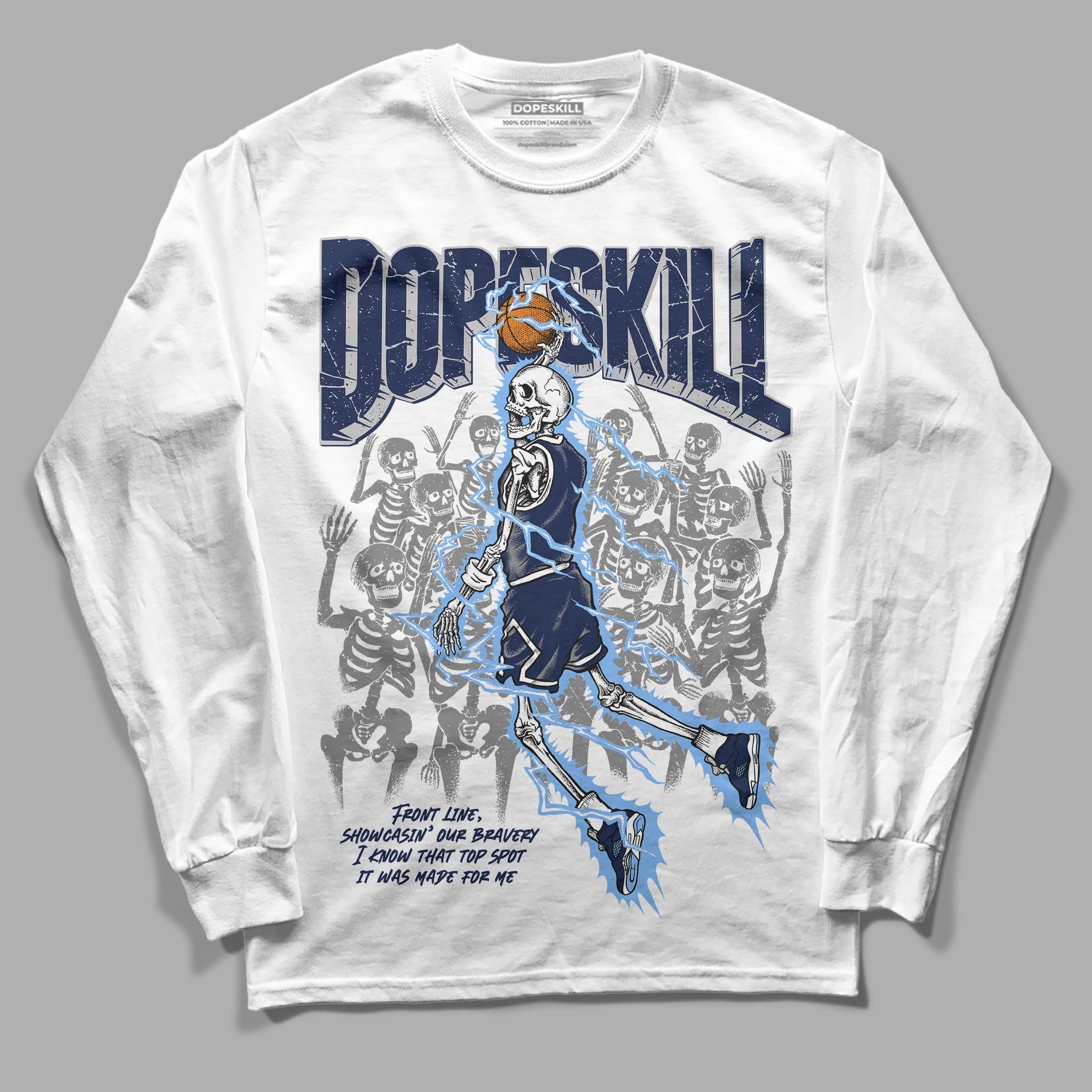 Midnight Navy 5s DopeSkill Long Sleeve T-Shirt Thunder Dunk Graphic