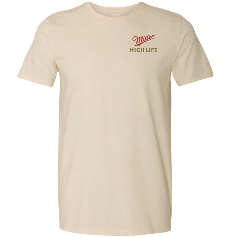 Miller High Life Logo with Rear Full Est.1903 Logo Print T-Shirt, Unisex Tee, Gift - Find Your Perfect Fit - From Casual to Formal - Assorted Colors - Mix and Match - Universal Style Options
