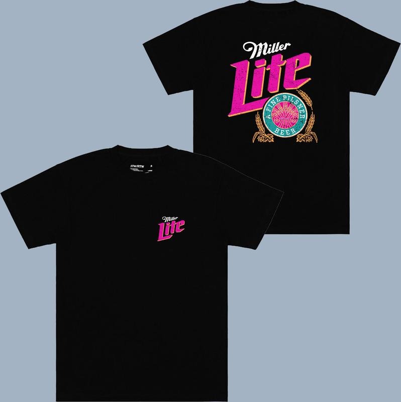 Miller Lite Graphic Tee - 2 Side - Vibrant Patterns - Unisex Fashion Choices - Shades For Everyone - Choose Your Fashion - Choose Your Fit style 001