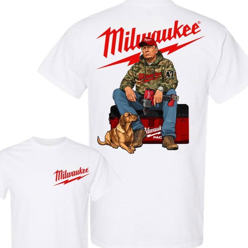 Milwaukee Trump Camo Unisex Cotton Full color ,Full size T-Shirt, Fuel Hand Drill Dog Hunting T-Shirt