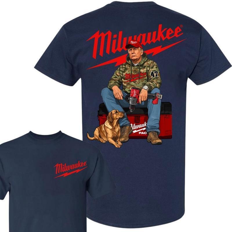 Milwaukee Trump Camo Unisex Cotton Full color ,Full size T-Shirt, Fuel Hand Drill Dog Hunting T-Shirt