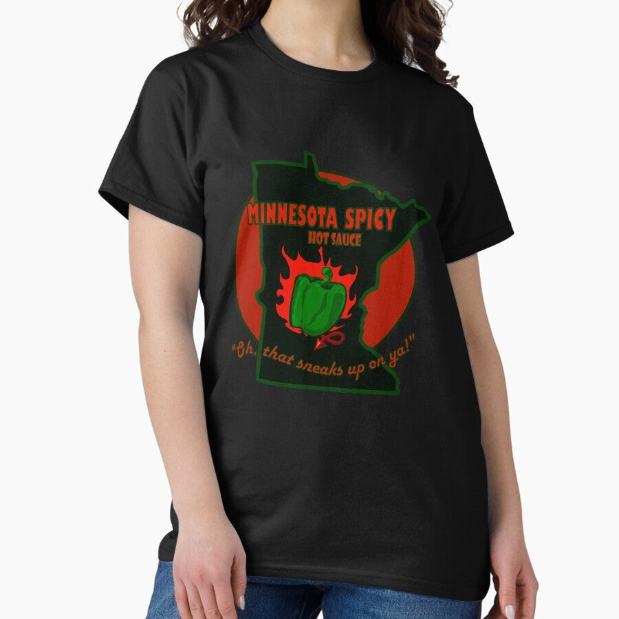 "Minnesota Spicy" Green Bell Pepper Hot Sauce Classic T-Shirt