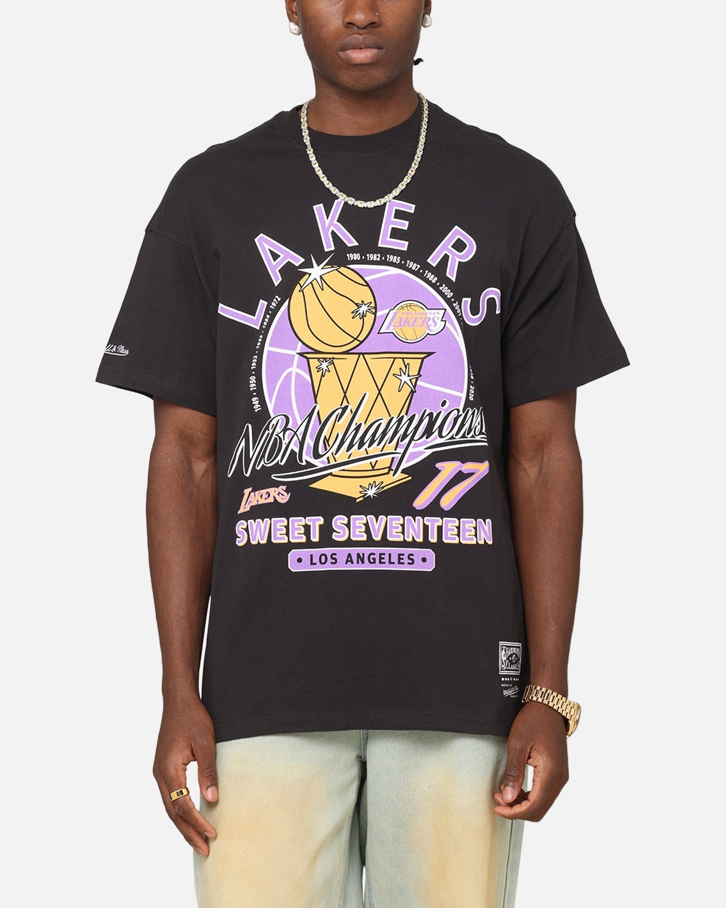 Mitchell & Ness Los Angeles Lakers Champions Report "Champ Pack" T-Shirt Faded Black