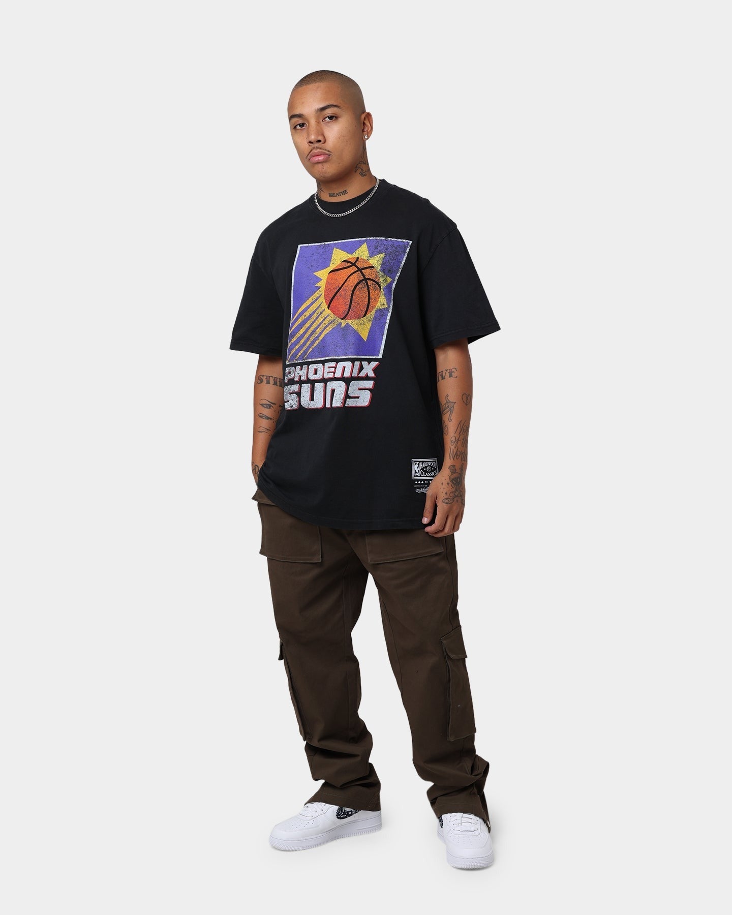 Mitchell & Ness Phoenix Suns Oversized Logo Short Sleeve Vintage T-Shirt Vintage Black