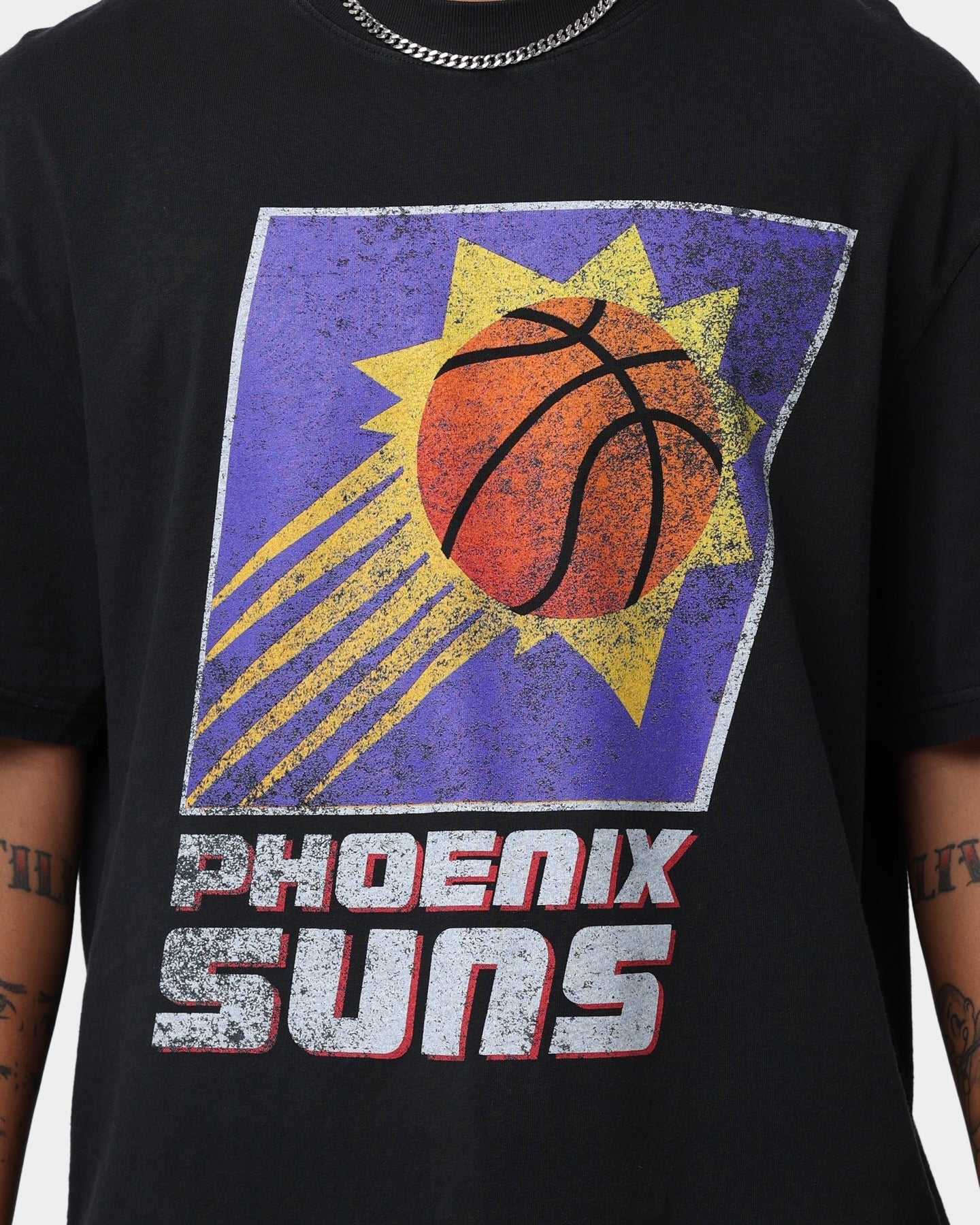 Mitchell & Ness Phoenix Suns Oversized Logo Short Sleeve Vintage T-Shirt Vintage Black