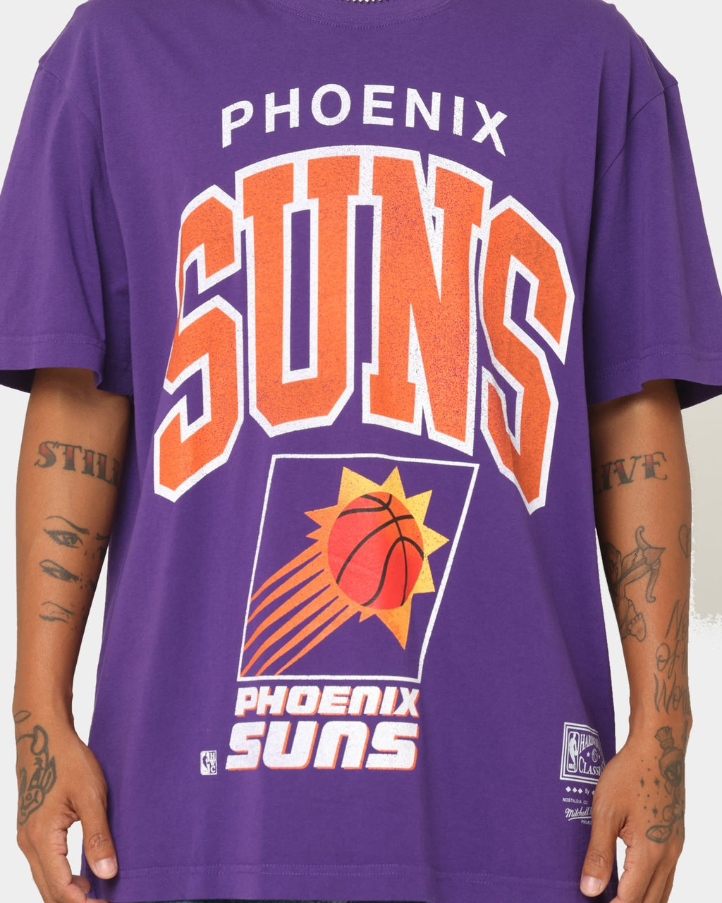 Mitchell & Ness Phoenix Suns XL Arch Vintage T-Shirt Faded Purple