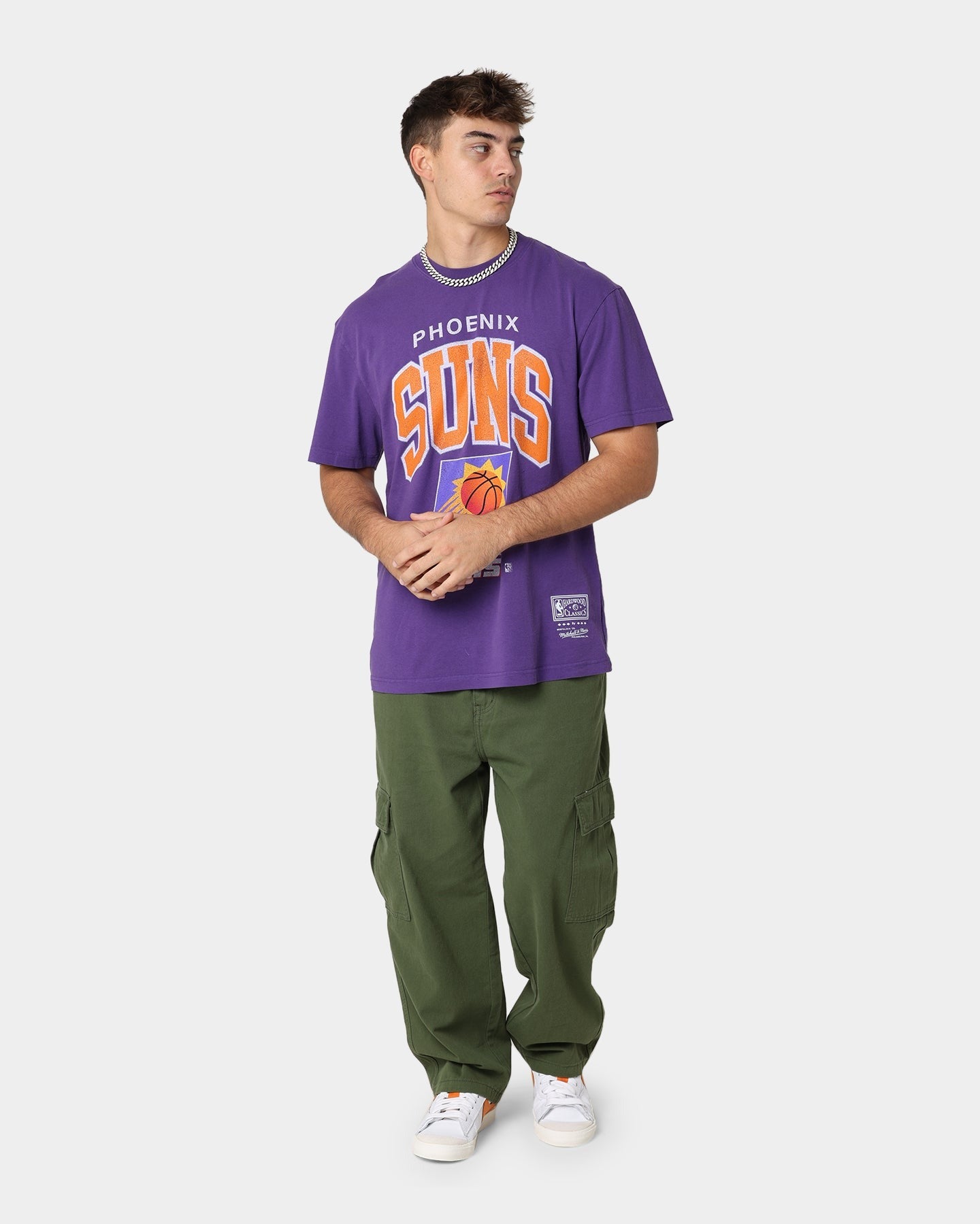 Mitchell & Ness Phoenix Suns XL Arch Vintage T-Shirt Faded Purple Style002