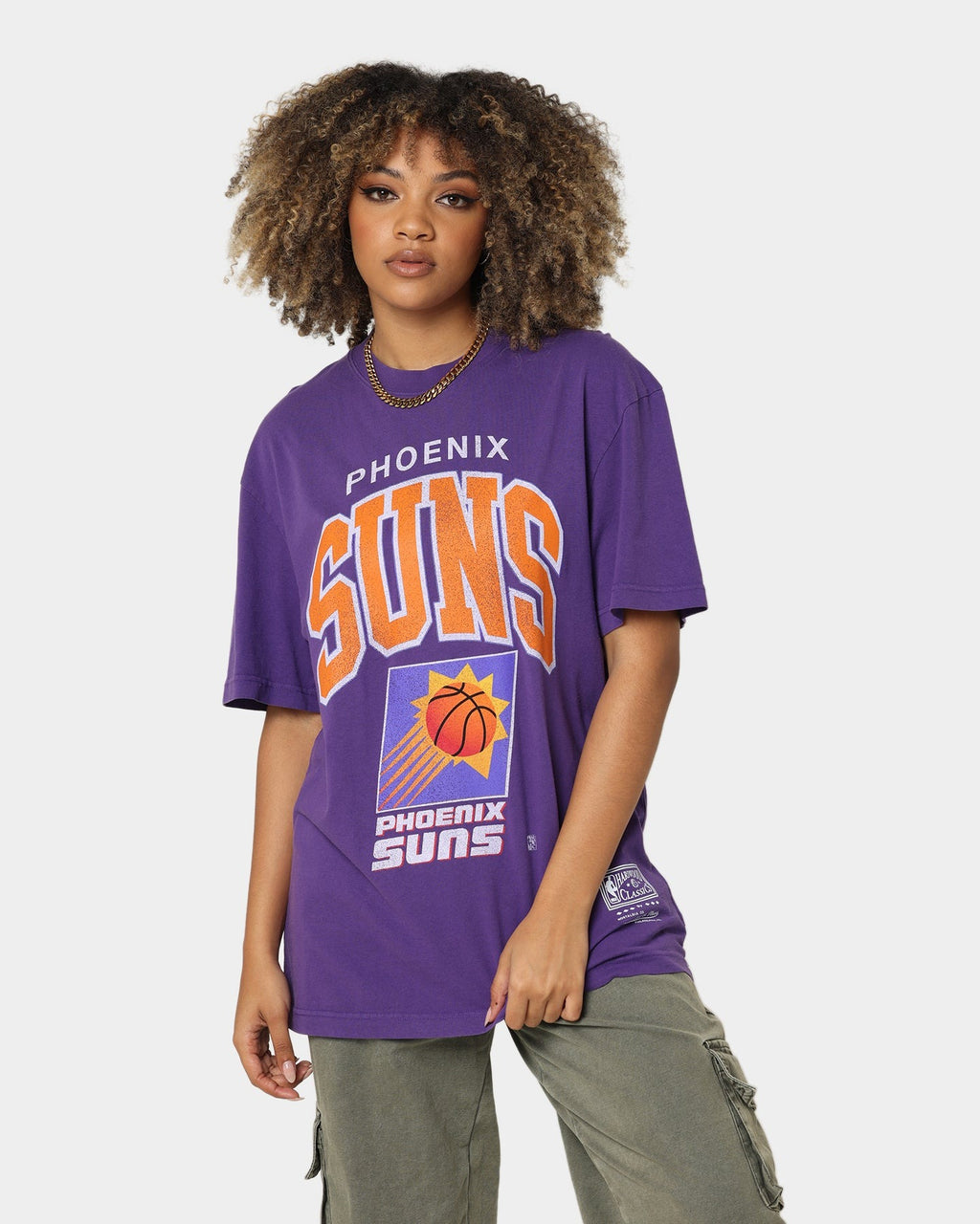 Mitchell & Ness Phoenix Suns XL Arch Vintage T-Shirt Faded Purple Style003
