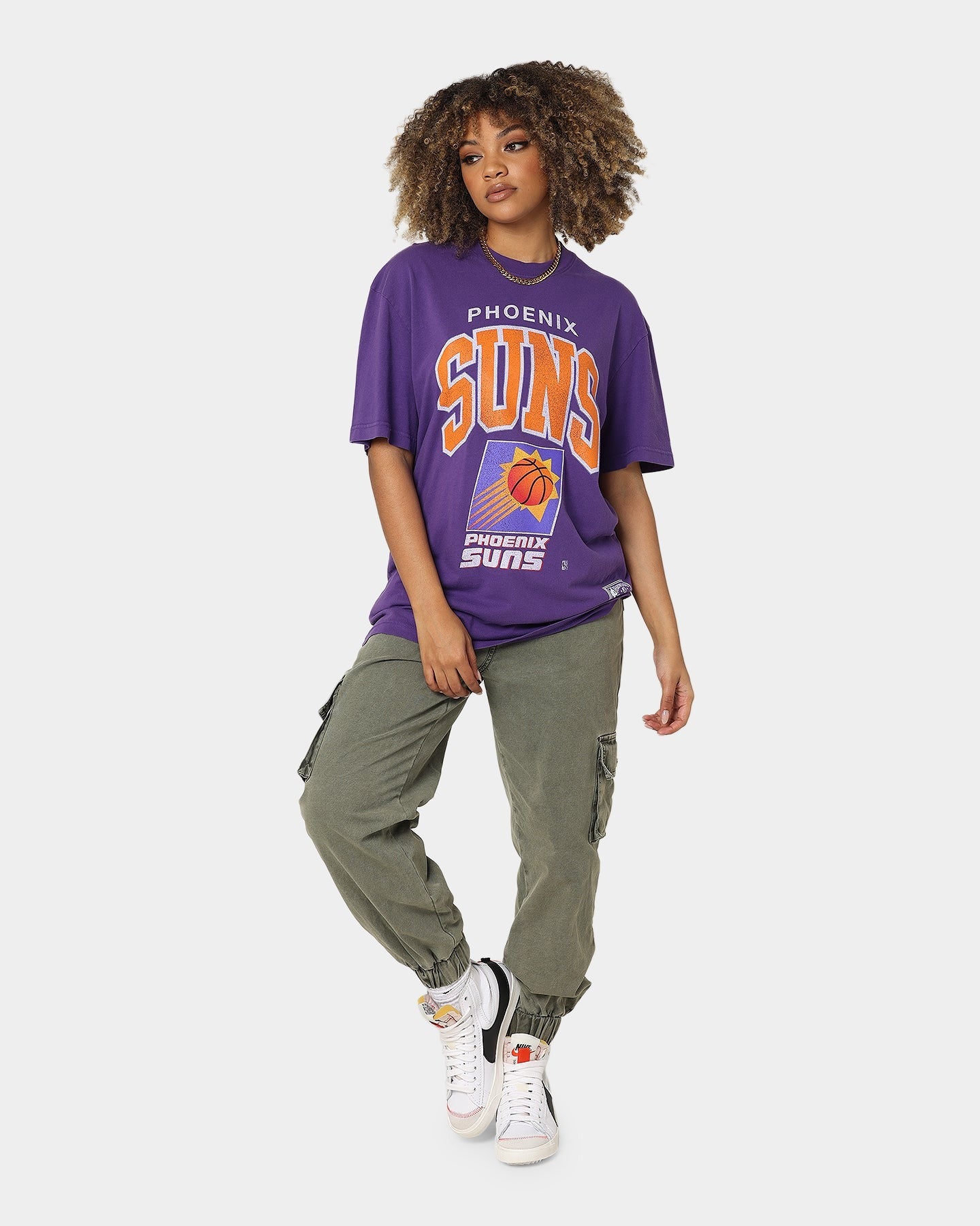 Mitchell & Ness Phoenix Suns XL Arch Vintage T-Shirt Faded Purple Style003