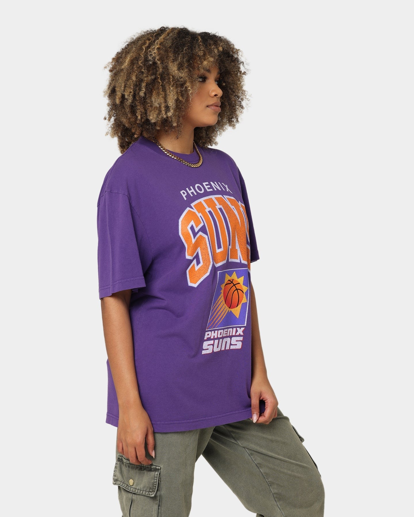 Mitchell & Ness Phoenix Suns XL Arch Vintage T-Shirt Faded Purple Style003