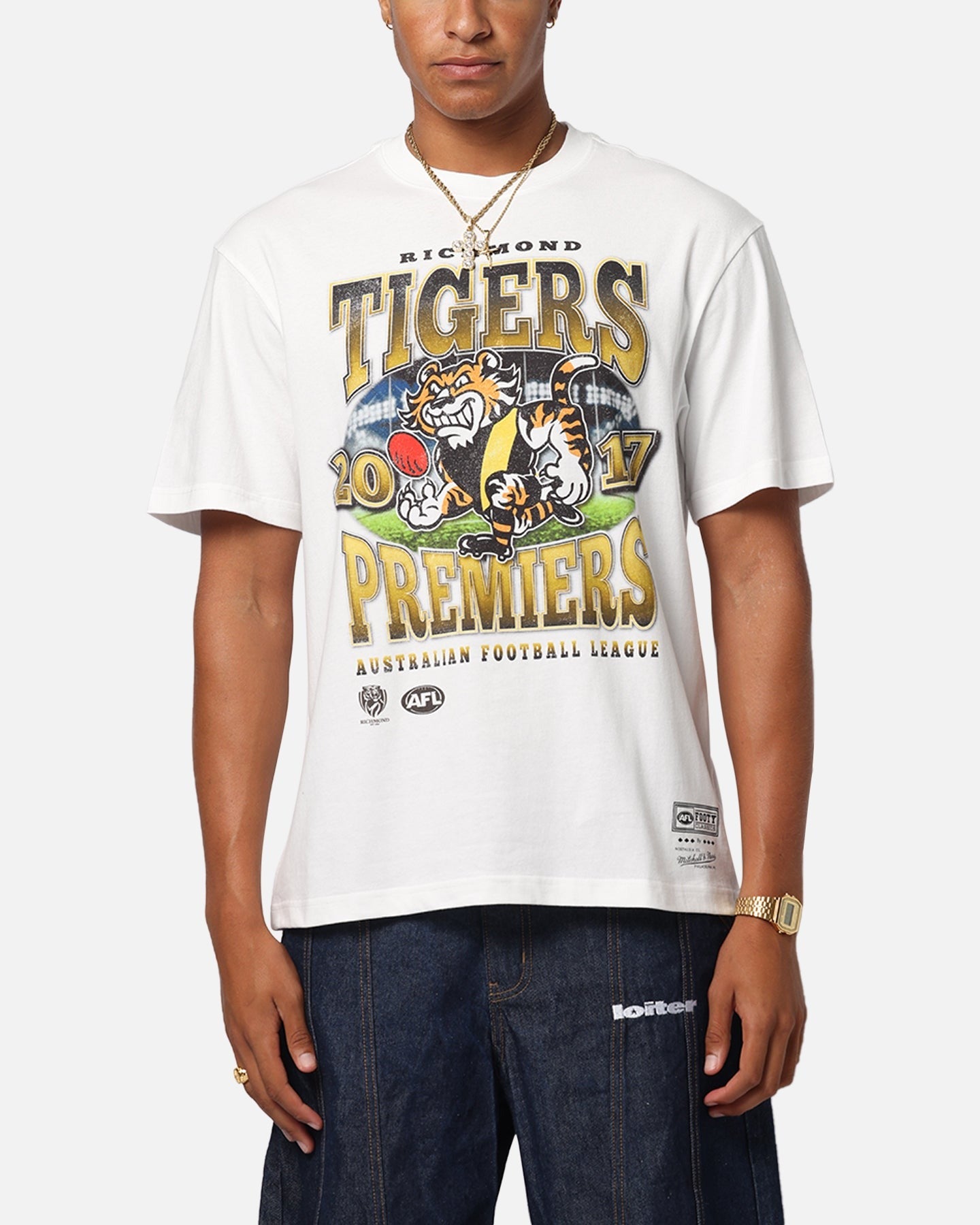 Mitchell & Ness Richmond Tigers Mascot T-Shirt Vintage White