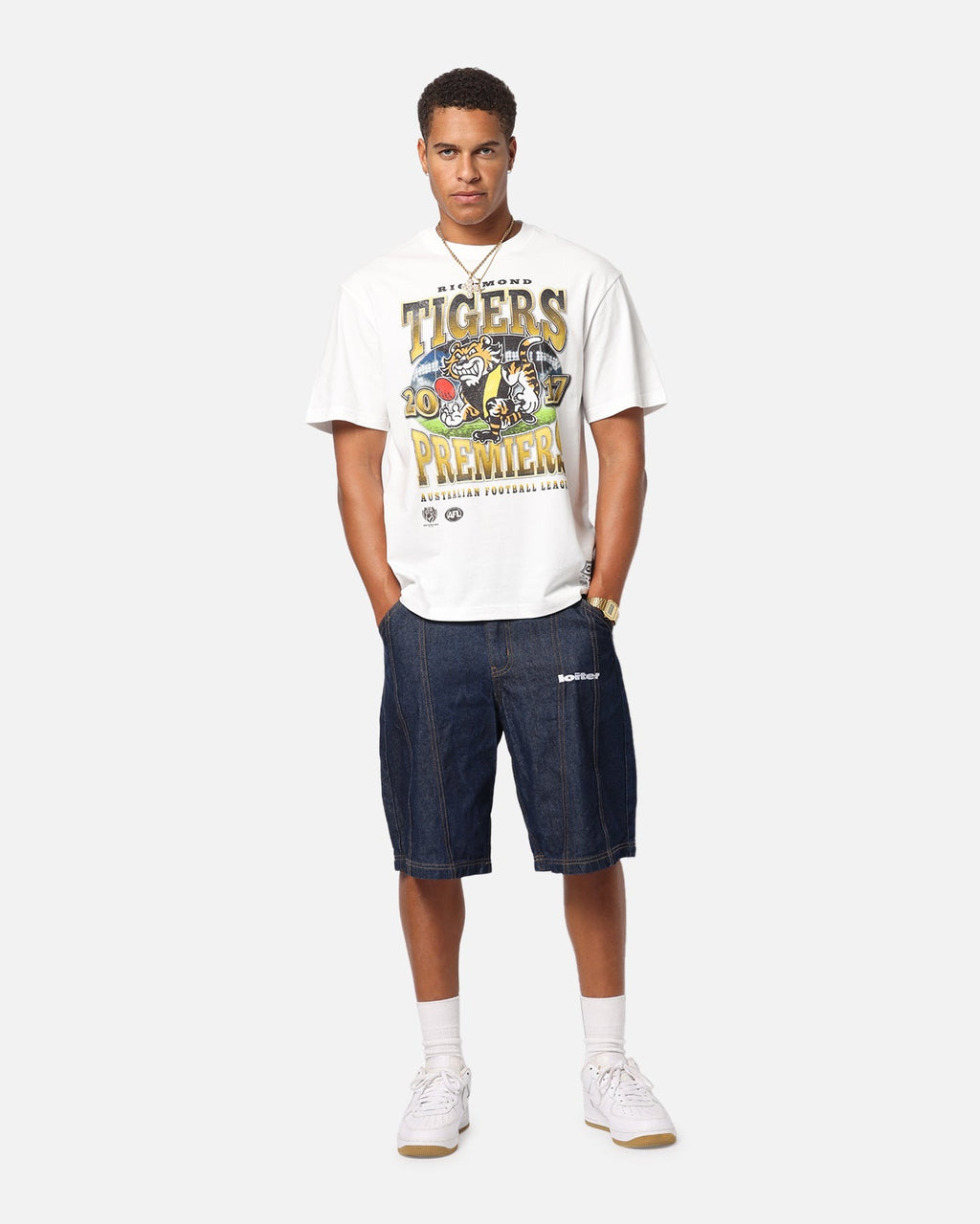 Mitchell & Ness Richmond Tigers Mascot T-Shirt Vintage White