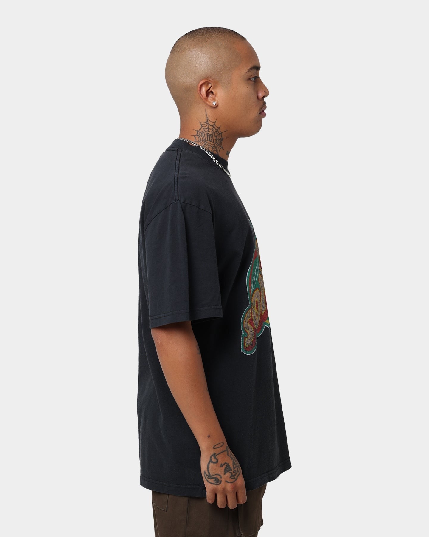 Mitchell & Ness Seattle Sonics Oversized Logo Short Sleeve Vintage T-Shirt Vintage Black