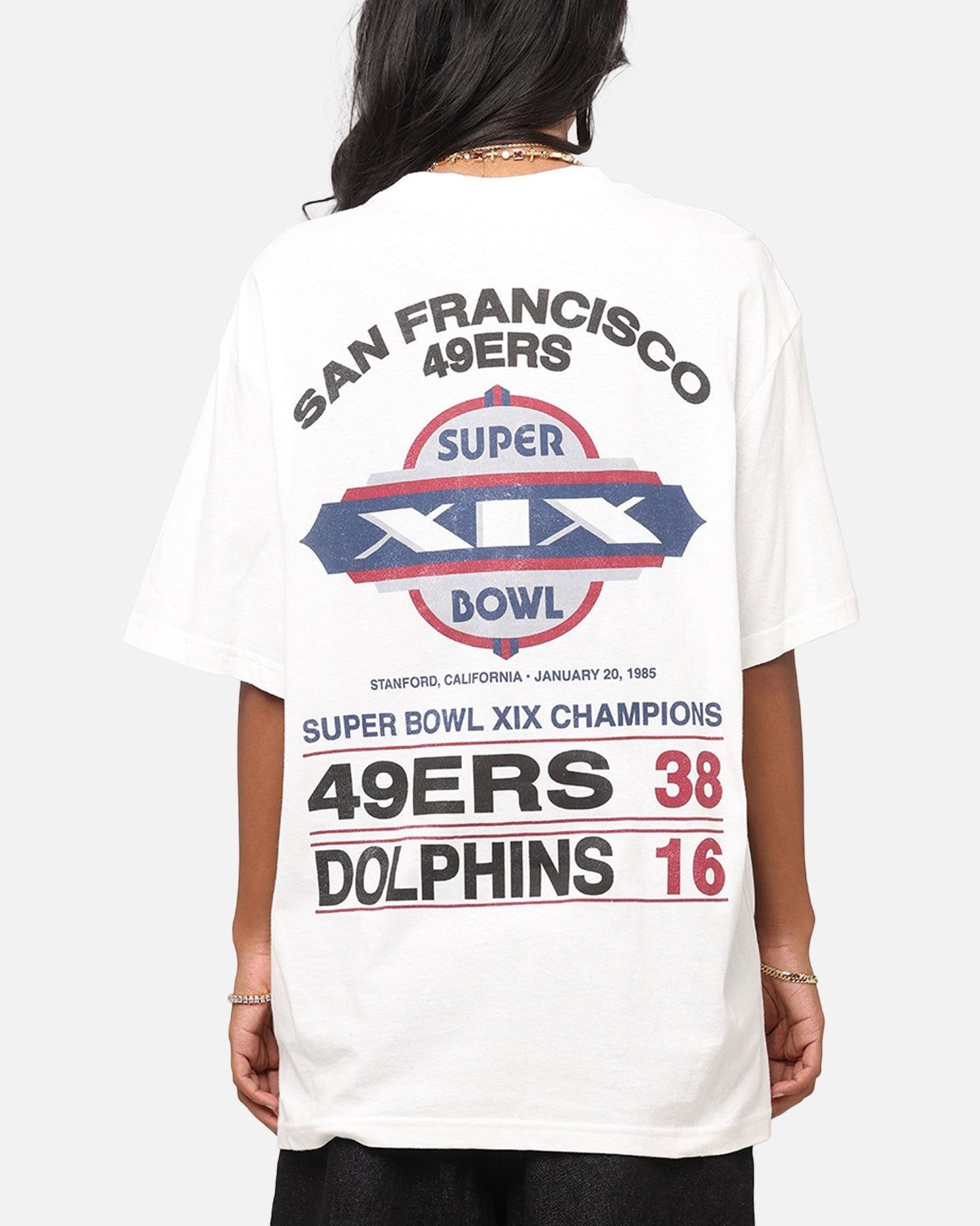 Mitchell & Ness Super Bowl XIX Match Up T-Shirt Vintage White Style001