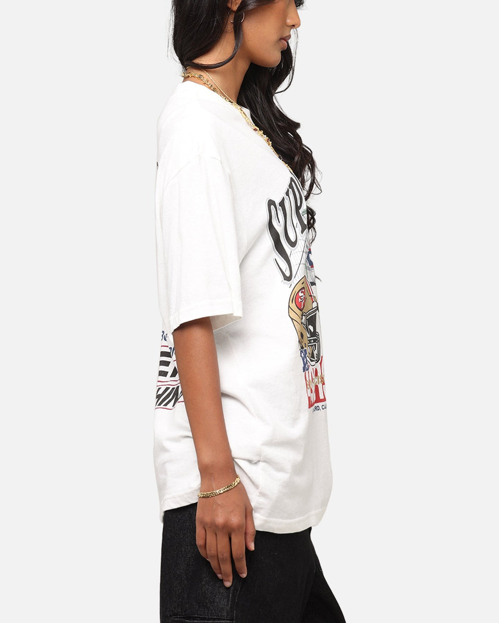 Mitchell & Ness Super Bowl XIX Match Up T-Shirt Vintage White Style001