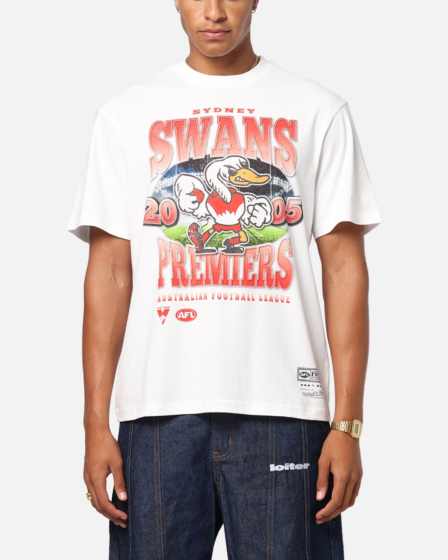 Mitchell & Ness Sydney Swans Mascot T-Shirt Vintage White