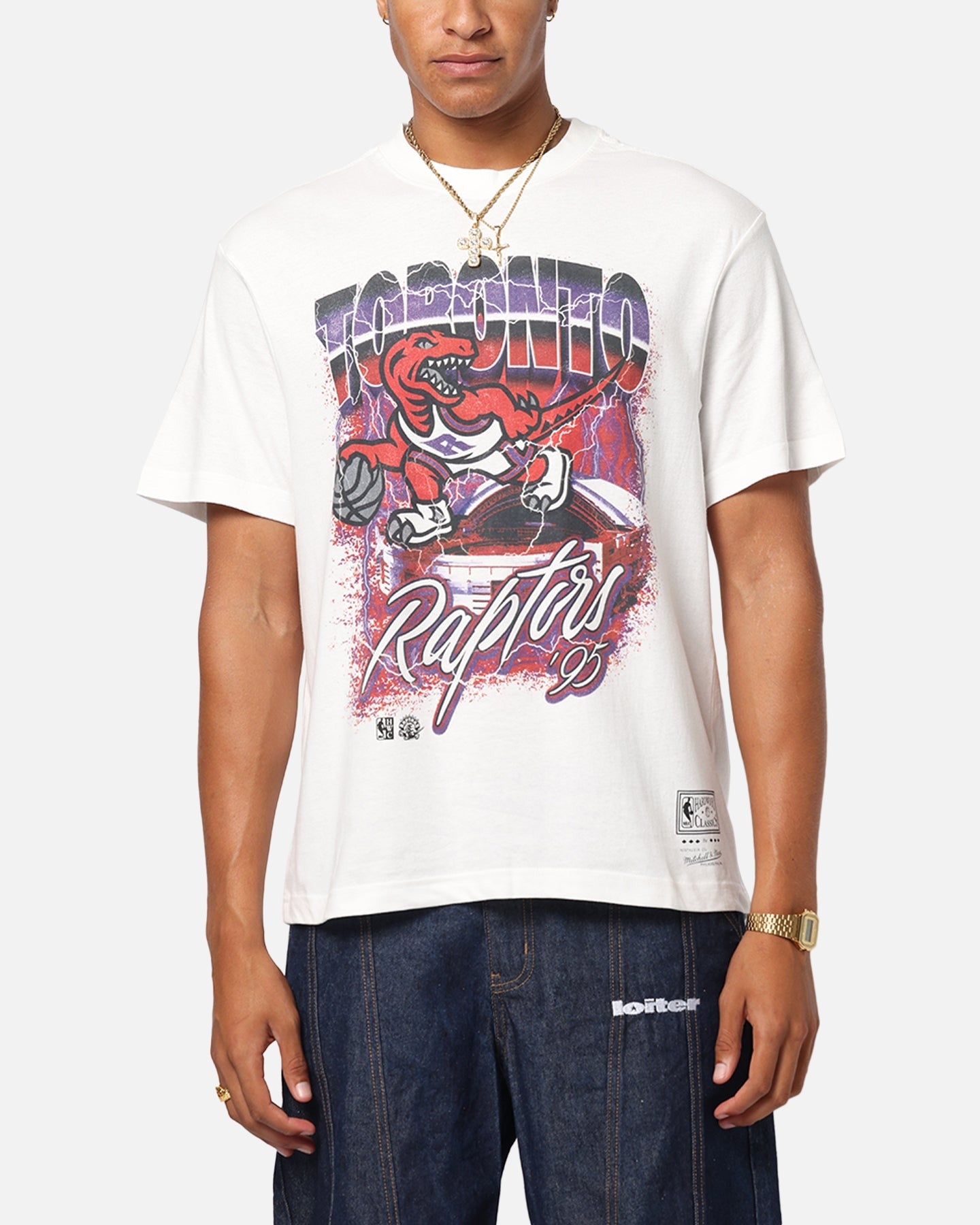 Mitchell & Ness Toronto Raptors Three Decades T-Shirt Vintage White