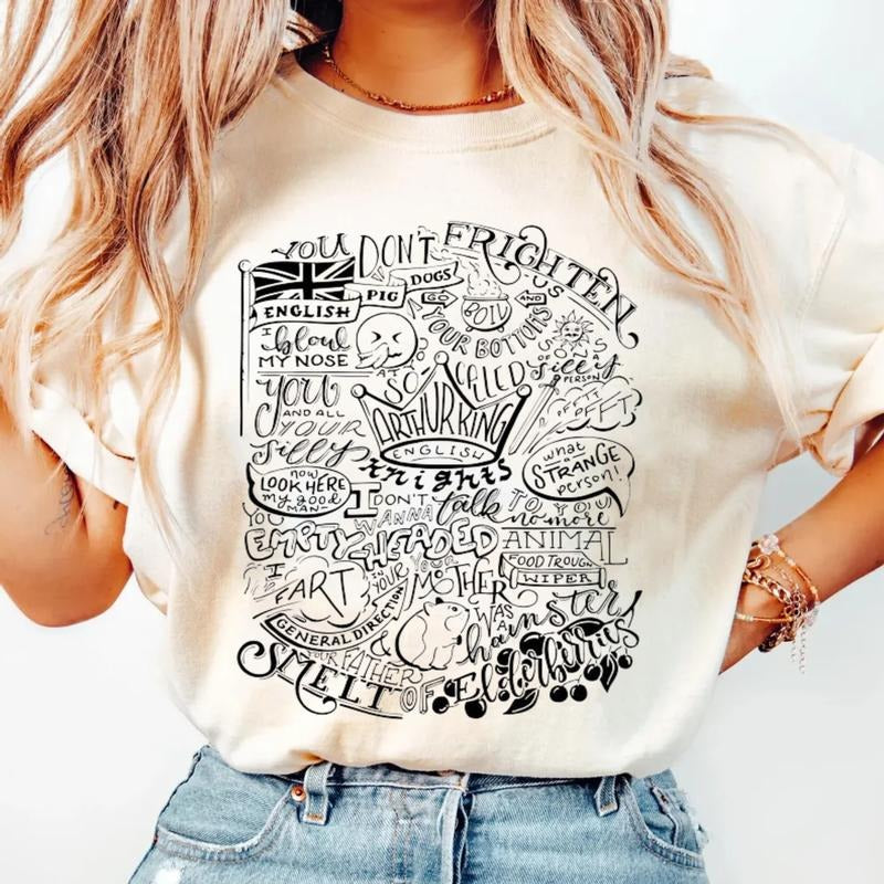 Mon Python Quotes Shirt, Monty Pytho French Castle Insults Essential T Shirt, Unisex Short Sleeve Tee Shirt, Casual Clothing