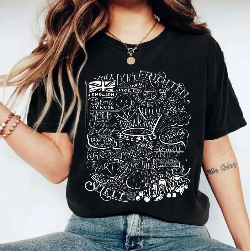 Mon Python Quotes Shirt, Monty Pytho French Castle Insults Essential T Shirt, Unisex Short Sleeve Tee Shirt, Casual Clothing