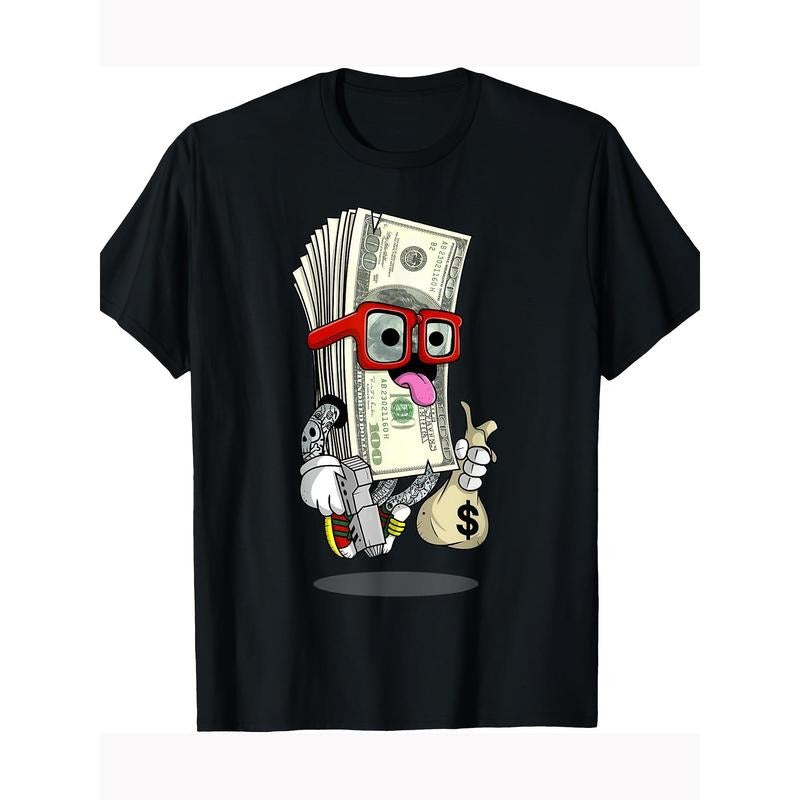 Money Hip Hop Graphic Urban Graffiti Art 220g 100% Cotton T-Shirt made in usa