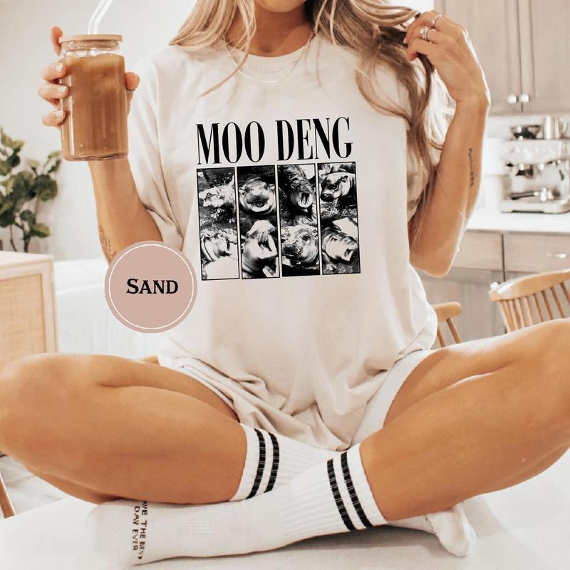 Moo Deng Shirt, Vintage Moo Deng Bootleg Rap Tee, I Love Moo Deng, Hippo Lover Shirt, Cute Baby Hippo