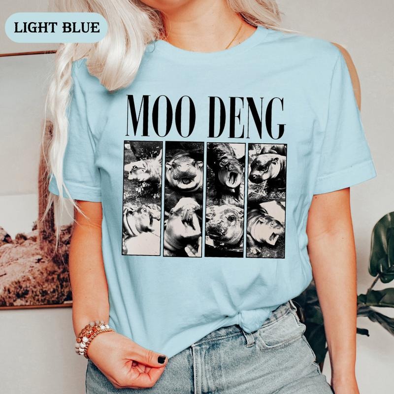 Moo Deng Shirt, Vintage Moo Deng Bootleg Rap Tee, I Love Moo Deng, Hippo Lover Shirt, Cute Baby Hippo