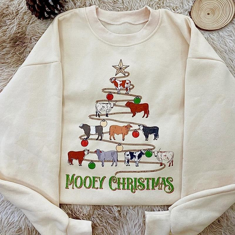 Moo ey Christmas Sweatshirt -Hoodie - Unisex Tee style 002