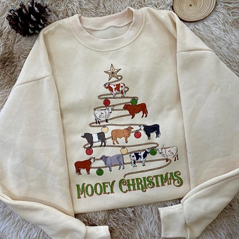 Moo ey Christmas Sweatshirt -Hoodie - Unisex Tee style 002