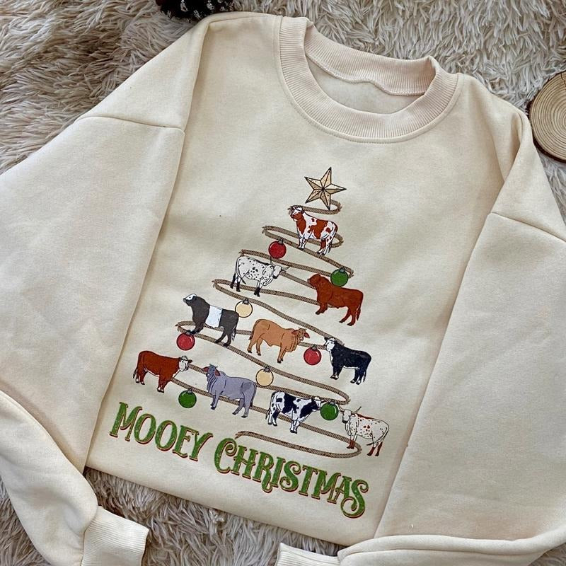 Moo ey Christmas Sweatshirt -Hoodie - Unisex Tee style 002
