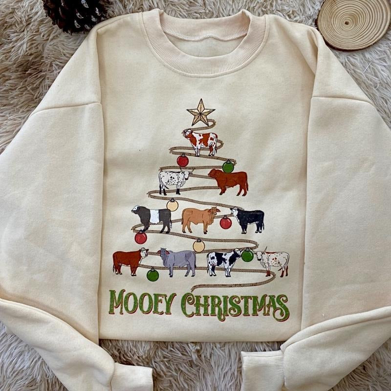 Moo ey Christmas Sweatshirt -Hoodie - Unisex Tee style 002