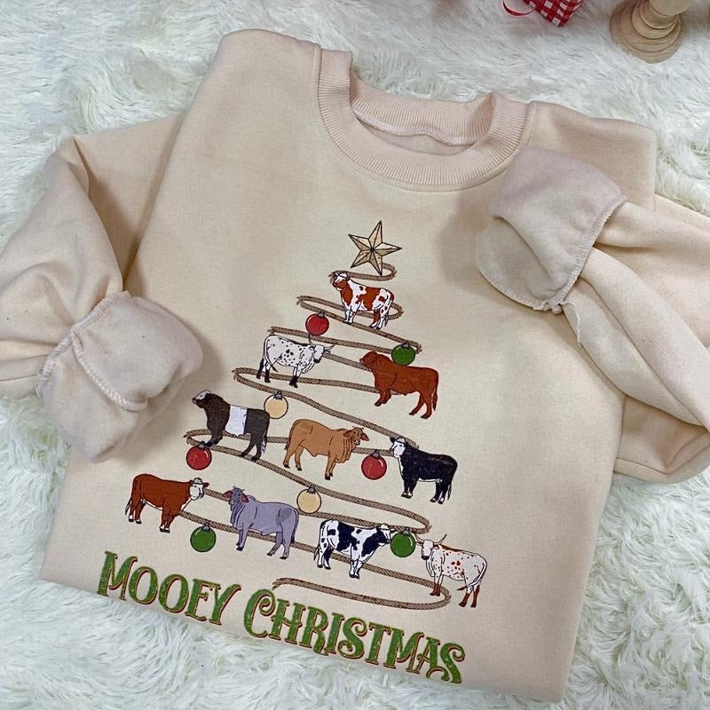 Moo ey Christmas Sweatshirt -Hoodie - Unisex Tee style 002