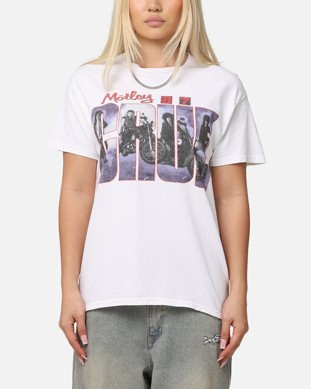Motley Crue Girls Girls Girls T-Shirt White Vintage Style001