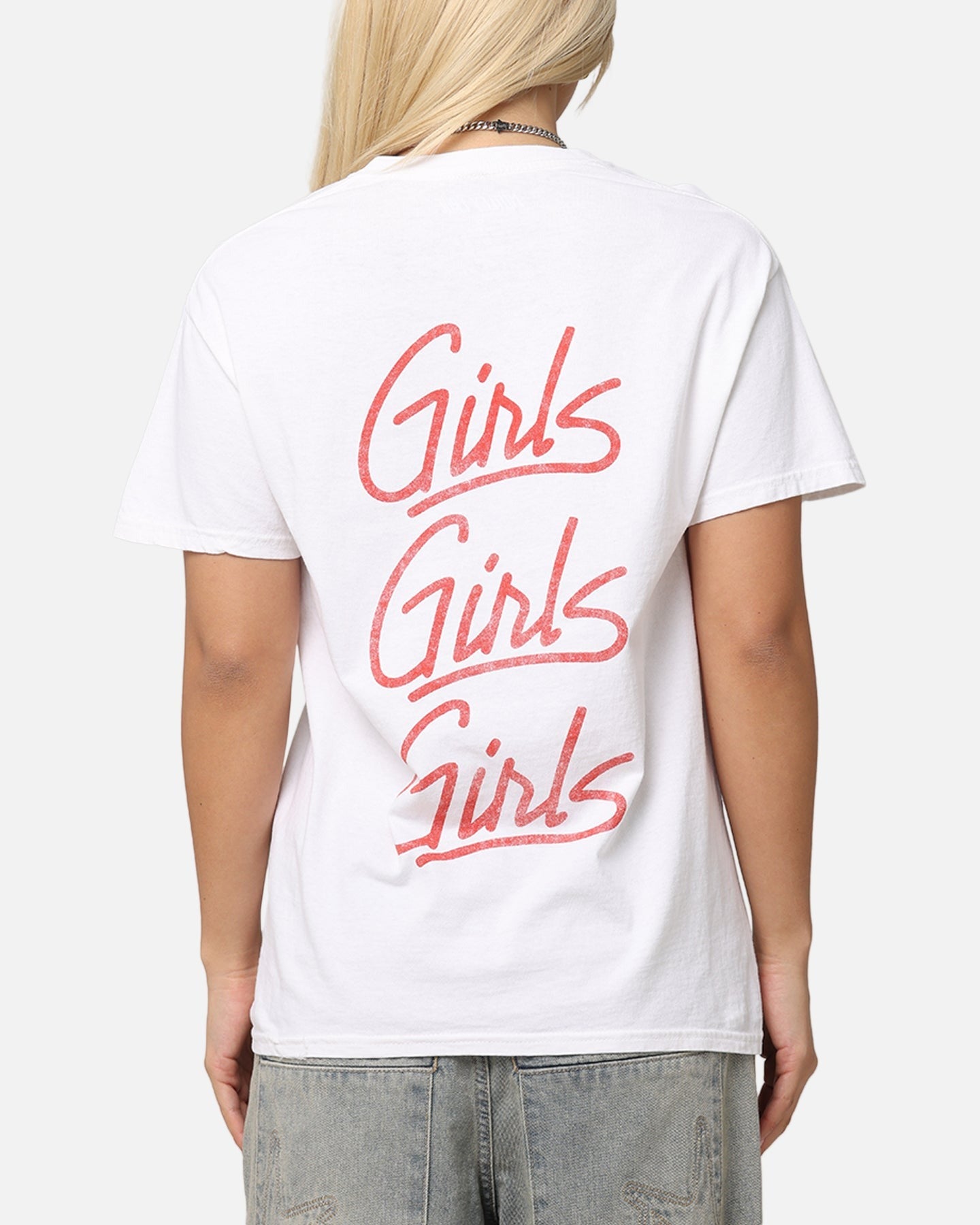 Motley Crue Girls Girls Girls T-Shirt White Vintage Style001