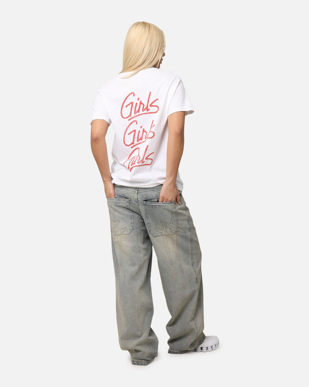 Motley Crue Girls Girls Girls T-Shirt White Vintage Style001