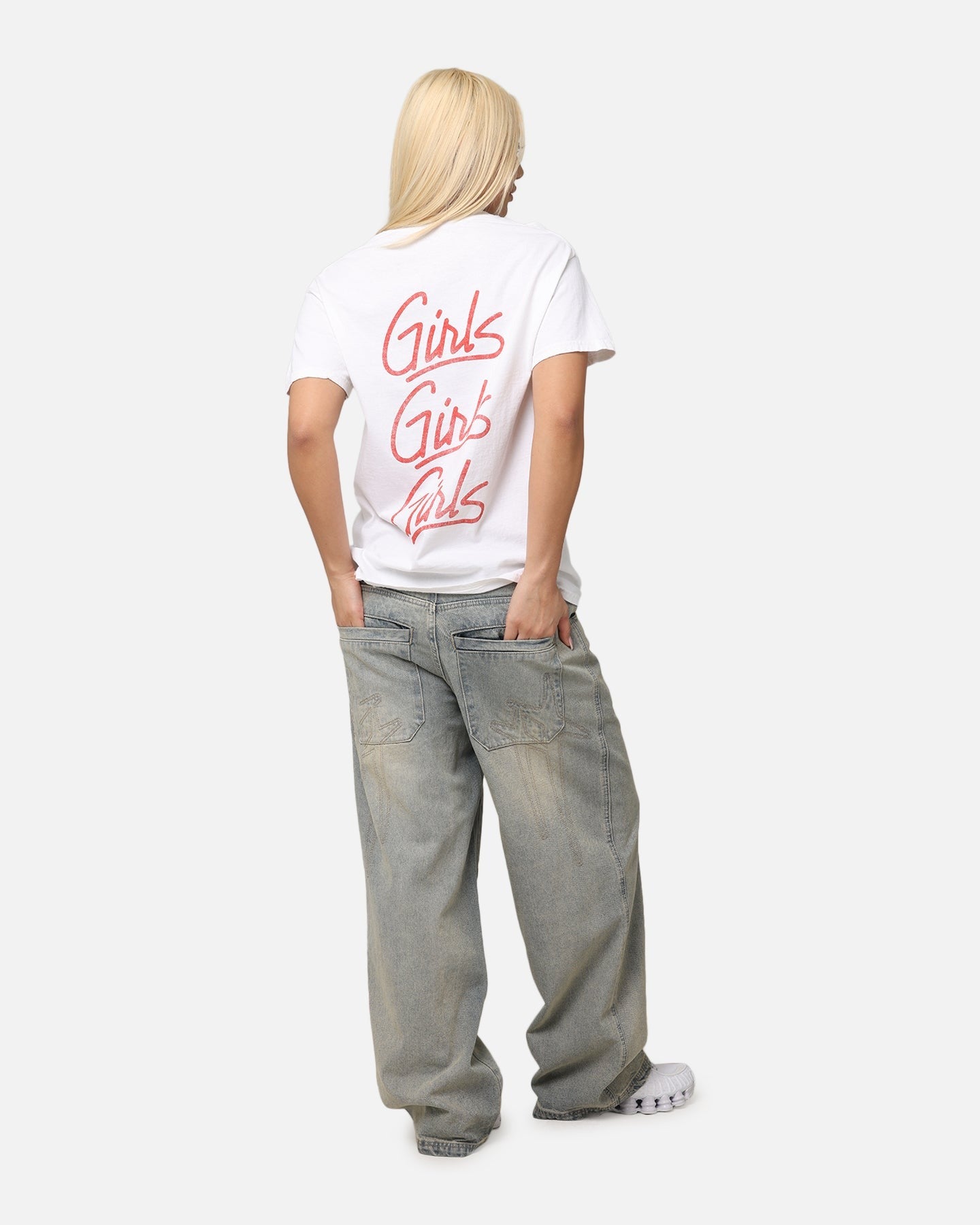 Motley Crue Girls Girls Girls T-Shirt White Vintage Style001